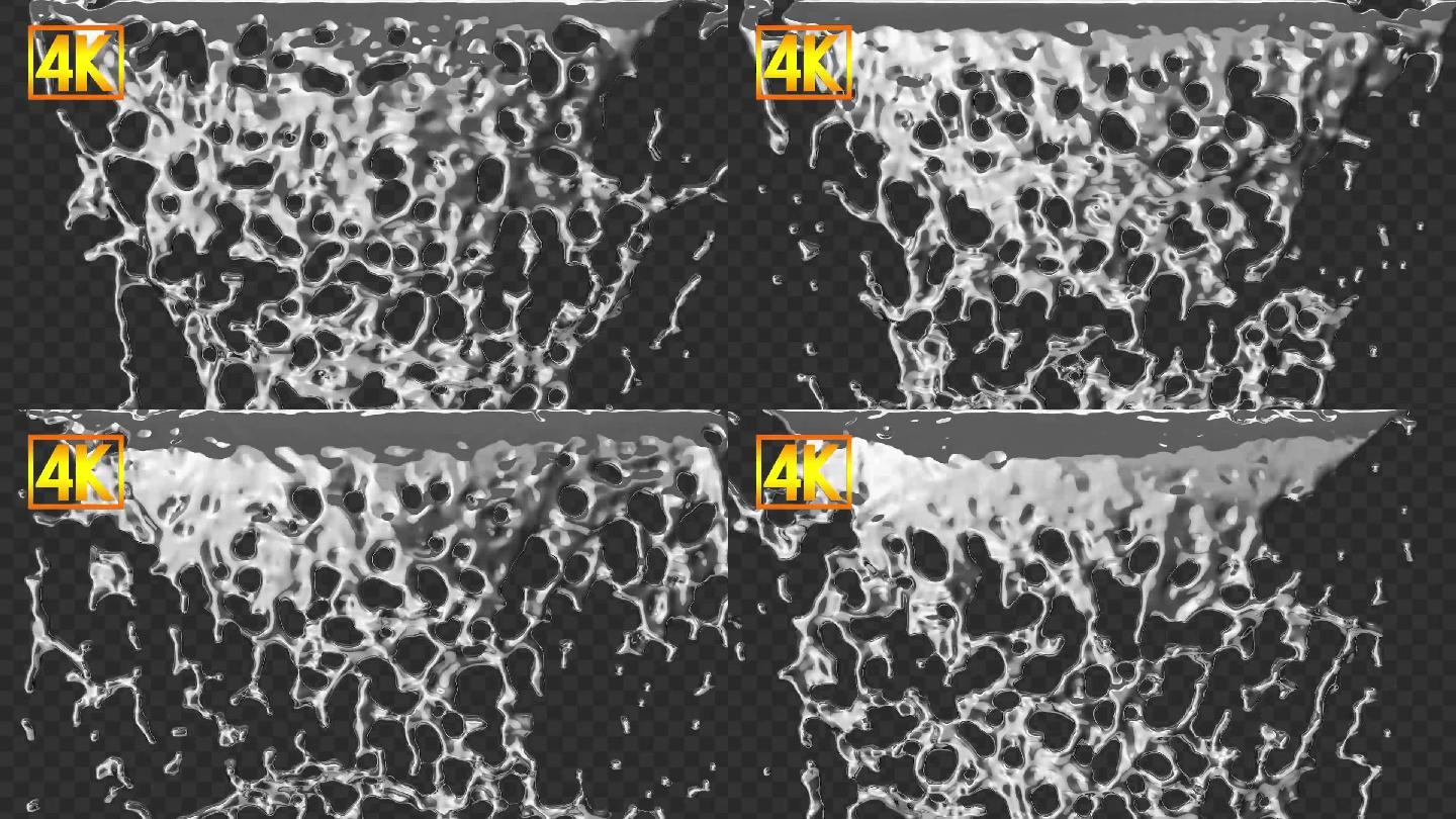 4K液态金属瀑布-带通道