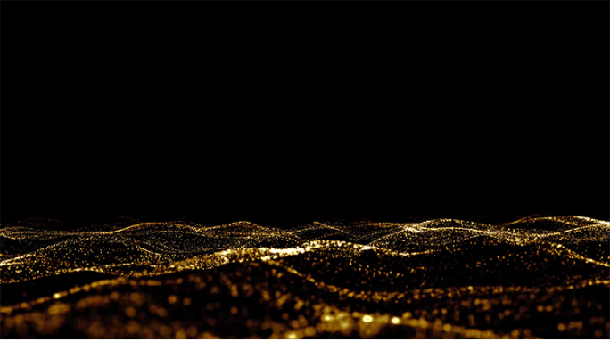 4K金色粒子海洋波浪背景
