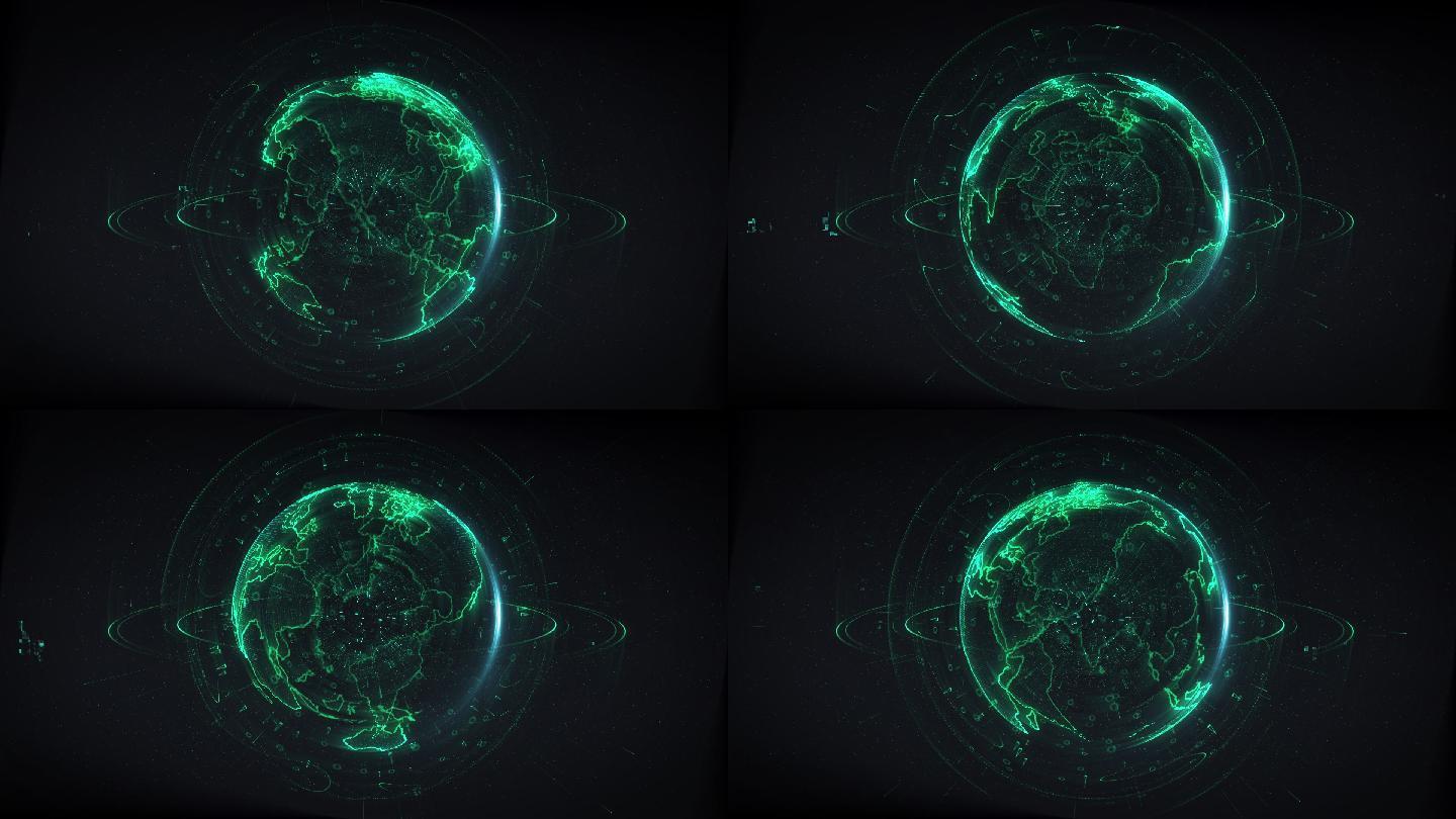 科技、地球、可旋转、粒子三维地图