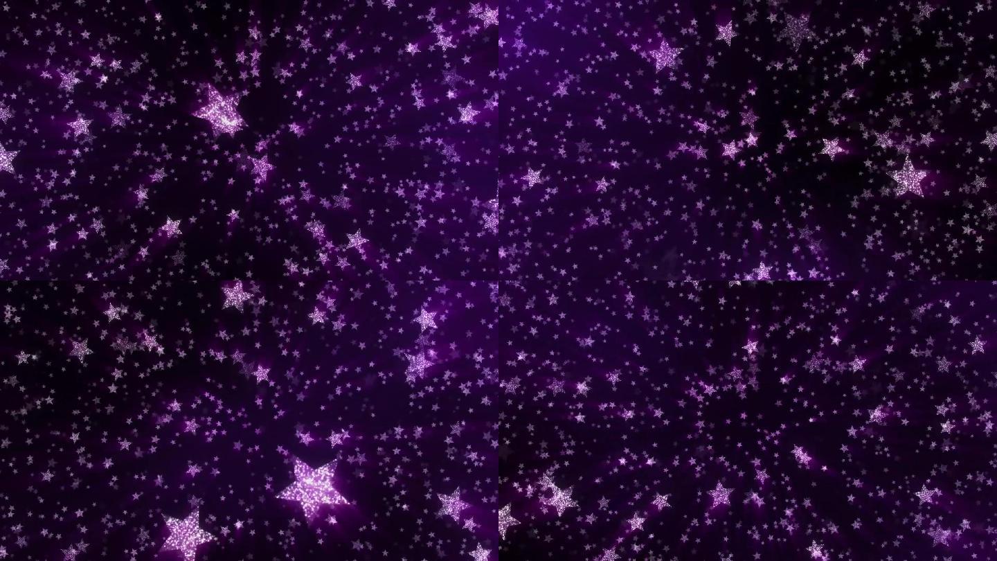 紫色五角星星光舞台背景