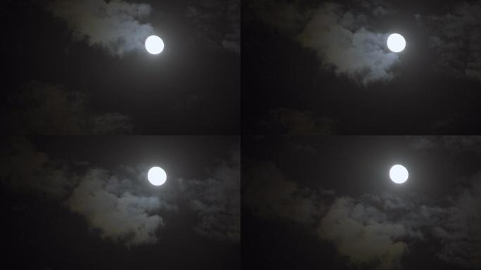 夜晚天空白云明月丨4K丨原创实拍