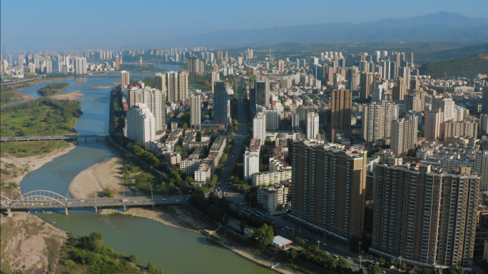 【4K】宝鸡市渭滨区大景航拍