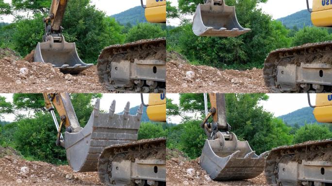 4K挖土机机械挖土建筑垃圾