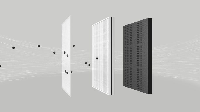 空气过滤视频素材净化空气过滤杂质滤网层层