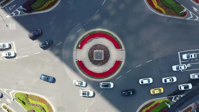 4k南京新街口交通航拍合集