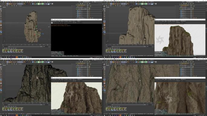 C4D山石模型
