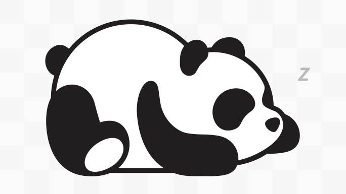 4K-睡觉的熊猫-alpha通道