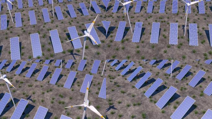 4K太阳能风力发电清洁能源