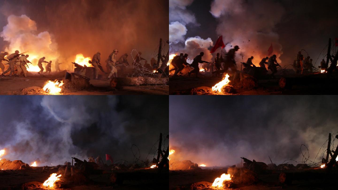 情景再现解放军冲锋解放战争