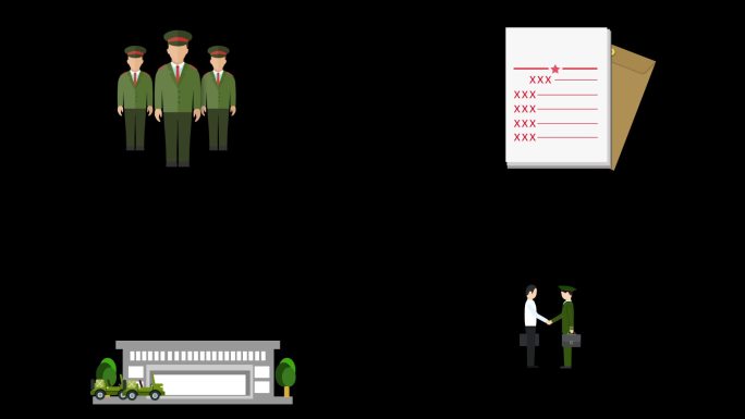 军队部队红头文件MG动画透明通道视频素材