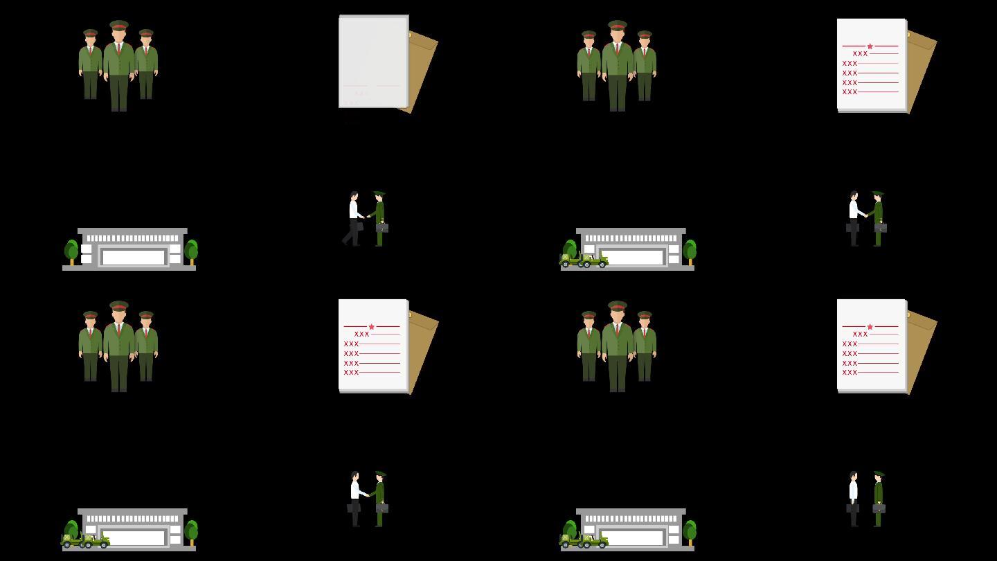 军队部队红头文件MG动画透明通道视频素材