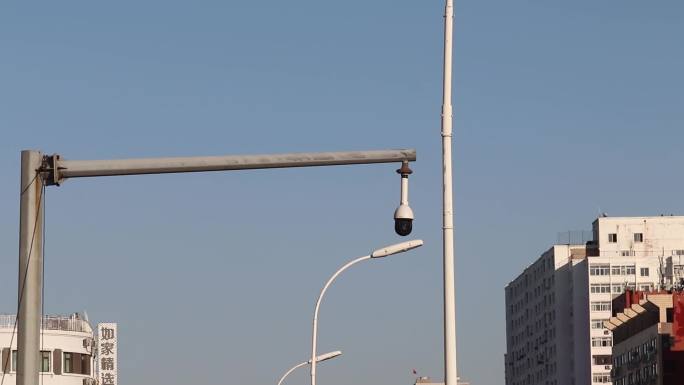 城市监控摄像头、监控区标志