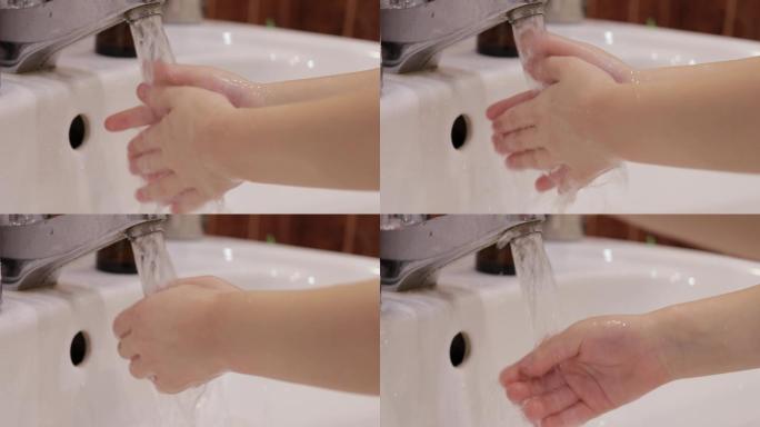 4K小孩洗手清洁卫生爱干净