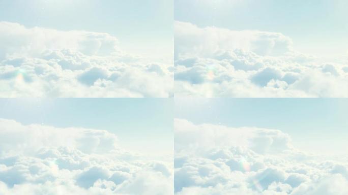 蓝天白云云层之上云朵飞机上看云层云雾