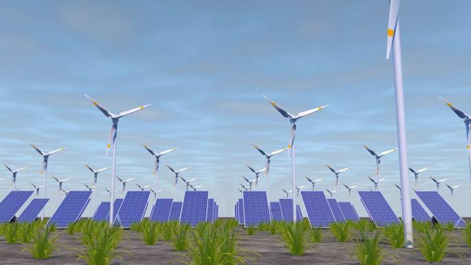 4K风力发电清洁能源动画