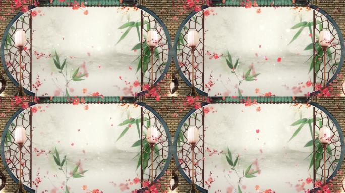 水墨中国风-led舞台背景庭院红梅