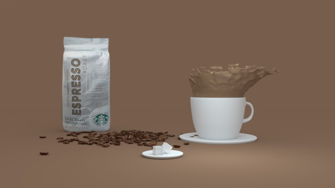 慢动作咖啡豆咖啡升格镜头