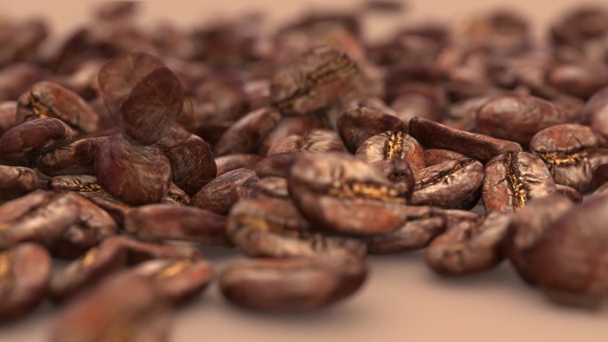 质感咖啡豆慢动作升格