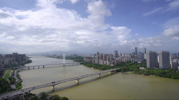 惠州大桥合生大桥江北下角俯视延时