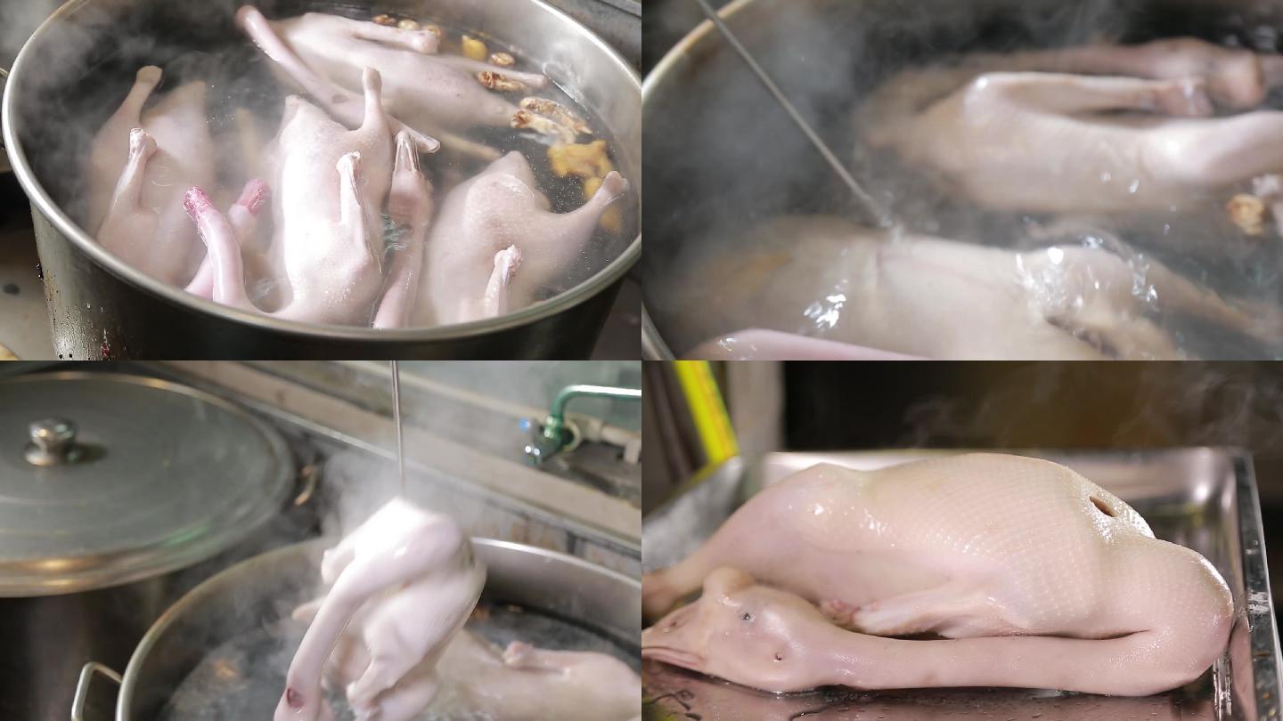 美食白切鹅制作过程开平马冈鹅广东名菜式