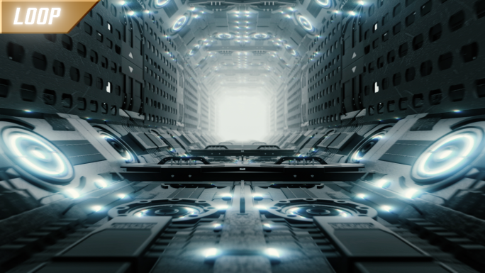 【无缝循环】3D科幻隧道穿梭背景