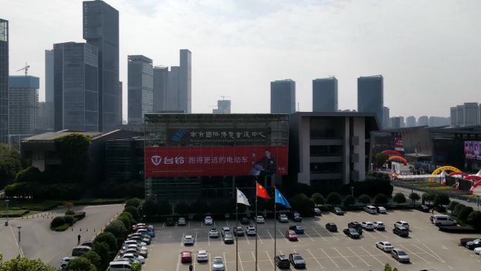 南京国际博览会议中心延时摄影（原创航拍）