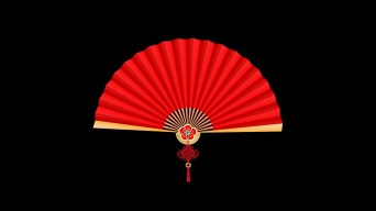 中国风扇子打开视频素材