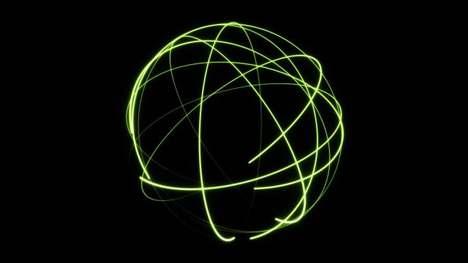 绿色科技质感线条光球流动