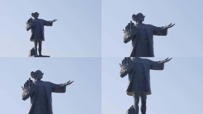 4K意大利航海家哥伦布雕塑