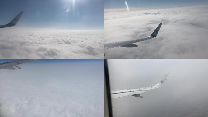 【4K】飞机穿过云雾