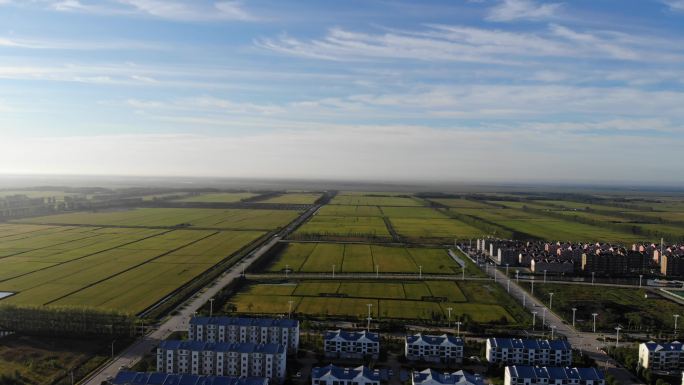 4k-黑龙江农业水稻航拍素材鸭绿河