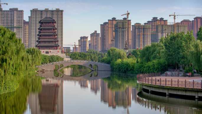 2020年6月西安汉城湖大风阁延时实拍