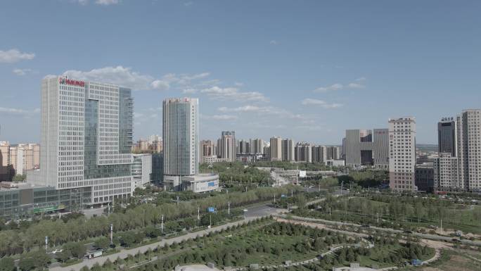 陕西榆林高新区创业大厦4K航拍D-log