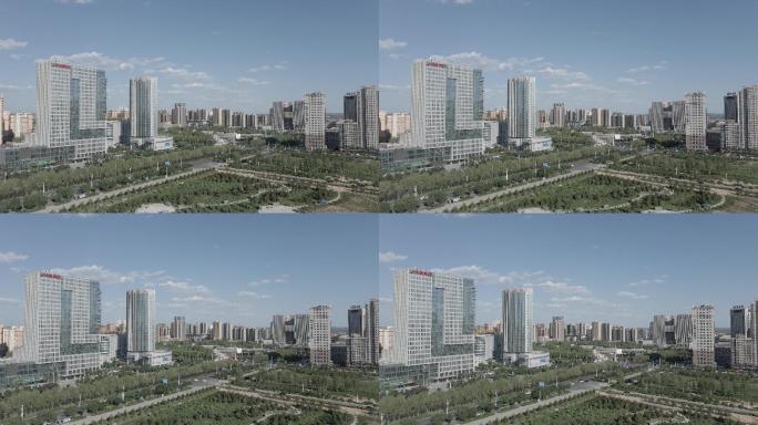 陕西榆林高新区创业大厦4K航拍D-log