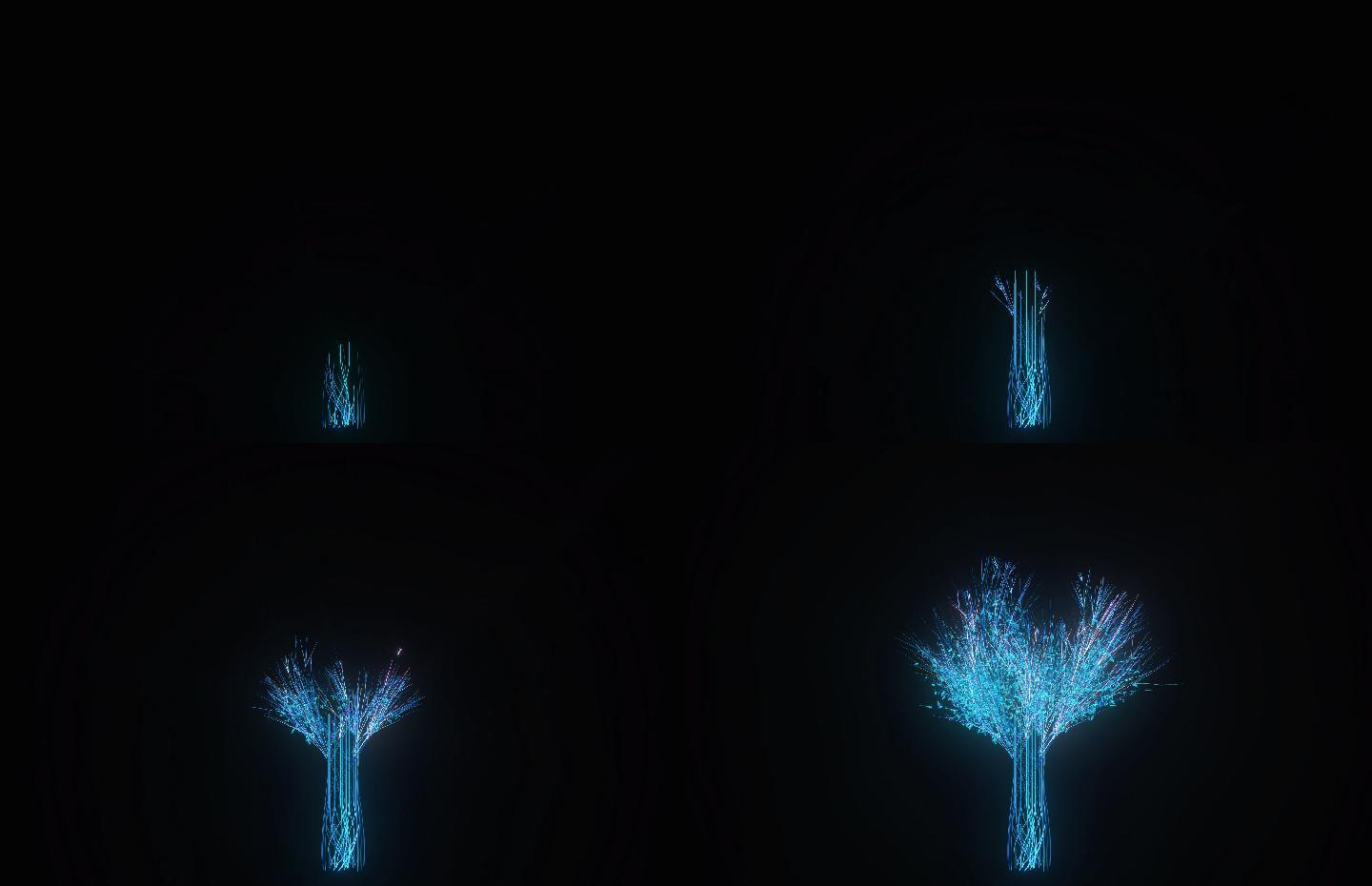 粒子树生长透明通道素材