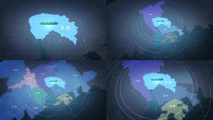 粤港澳大湾区珠三角立体透视干净地图