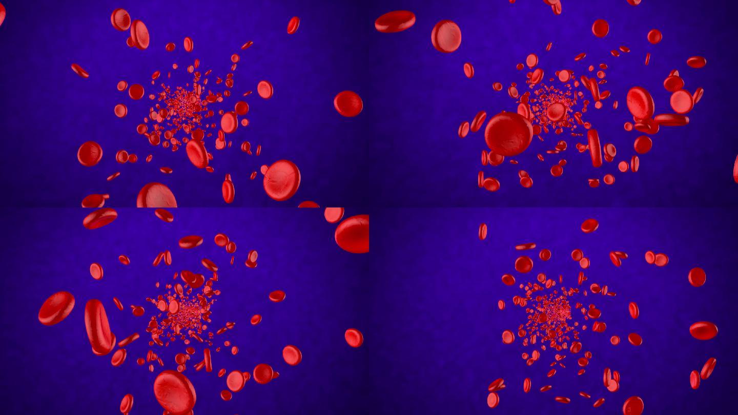 血红细胞血液血管穿梭