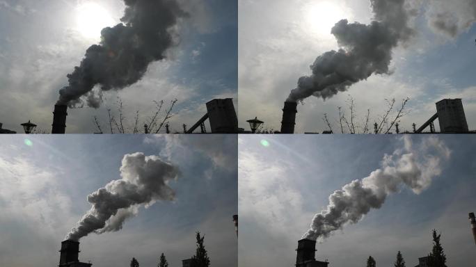 煤化工企业烟囱冒出的浓烟