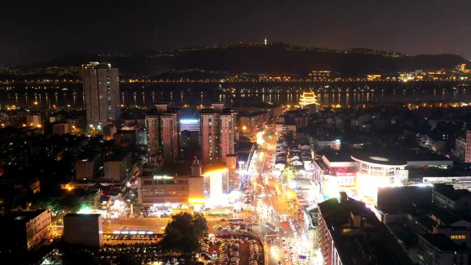 延时航拍长沙夜景