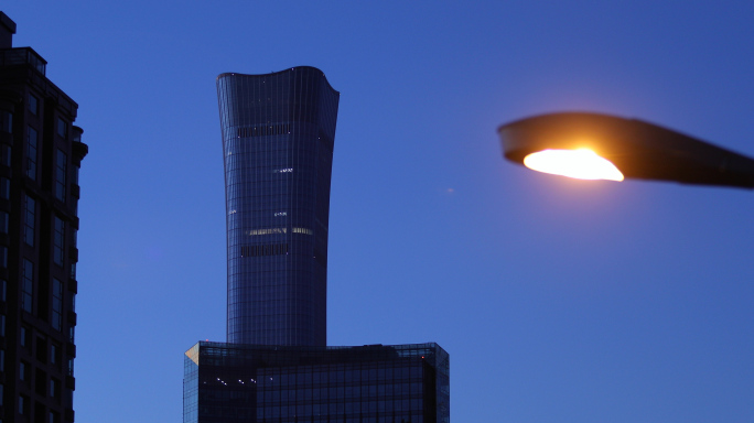 凌晨北京 ，高楼，摩天大楼，中国尊