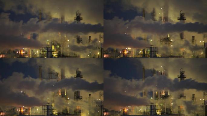 城市污染雾霾浓烟废气空气全球变暖
