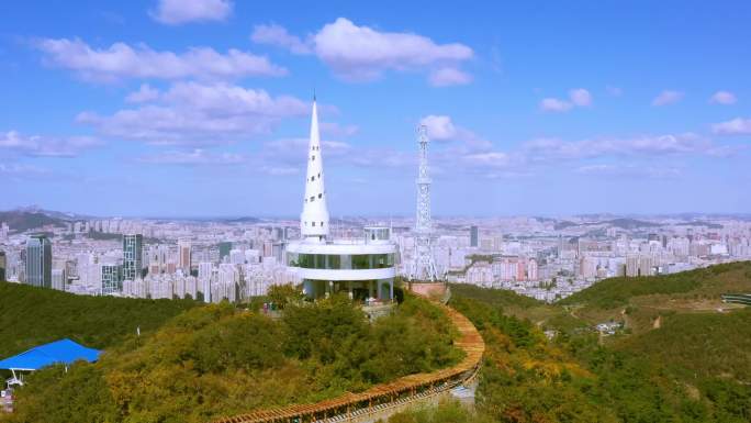 大连城市航拍莲花山