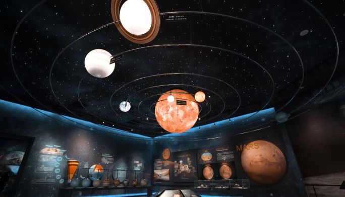 4K地质博物馆太阳系行星位置展示模型
