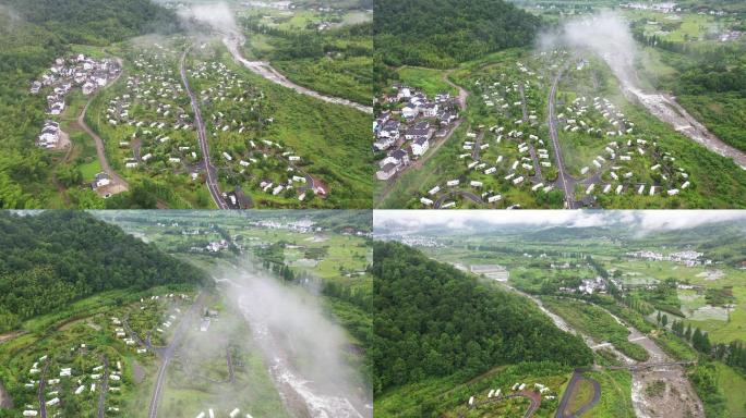 航拍风光旅行自驾房车安徽黄山