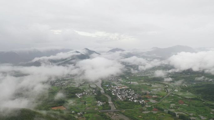 航拍风光旅行自驾房车安徽黄山