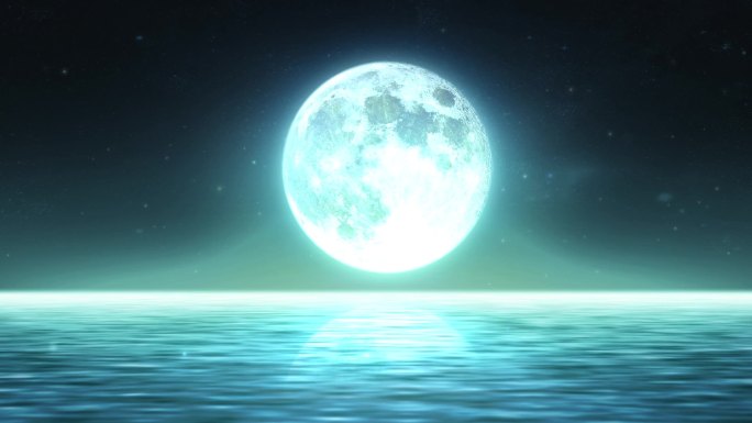海上月亮升起