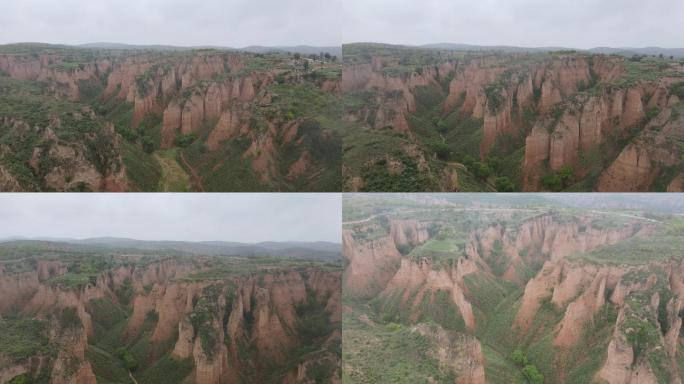 4k航拍陕北黄土高坡原貌