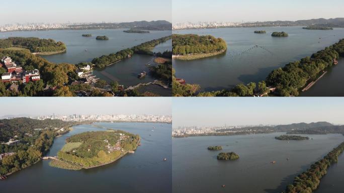 浙江杭州西湖航拍空境