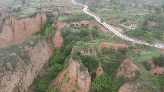 4k航拍陕北延安榆林黄土高坡原貌