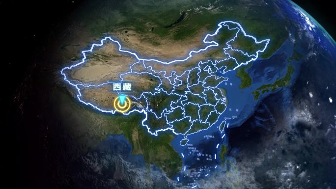 西藏地球定位俯冲地图